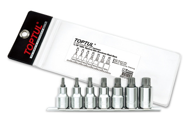 Набор торцевых головок 1/2" Spline 1/2" M5-M16 L=55 мм на планке 7 предметов TOPTUL Набор торцевых головок 1/2" Spline 1/2" M5-M16 L=55 мм на планке 7 предметов TOPTUL