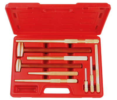 T75842 Набор медных молотков и выколоток 9 предметов T75842 Набор медных молотков и выколоток 9 предметов